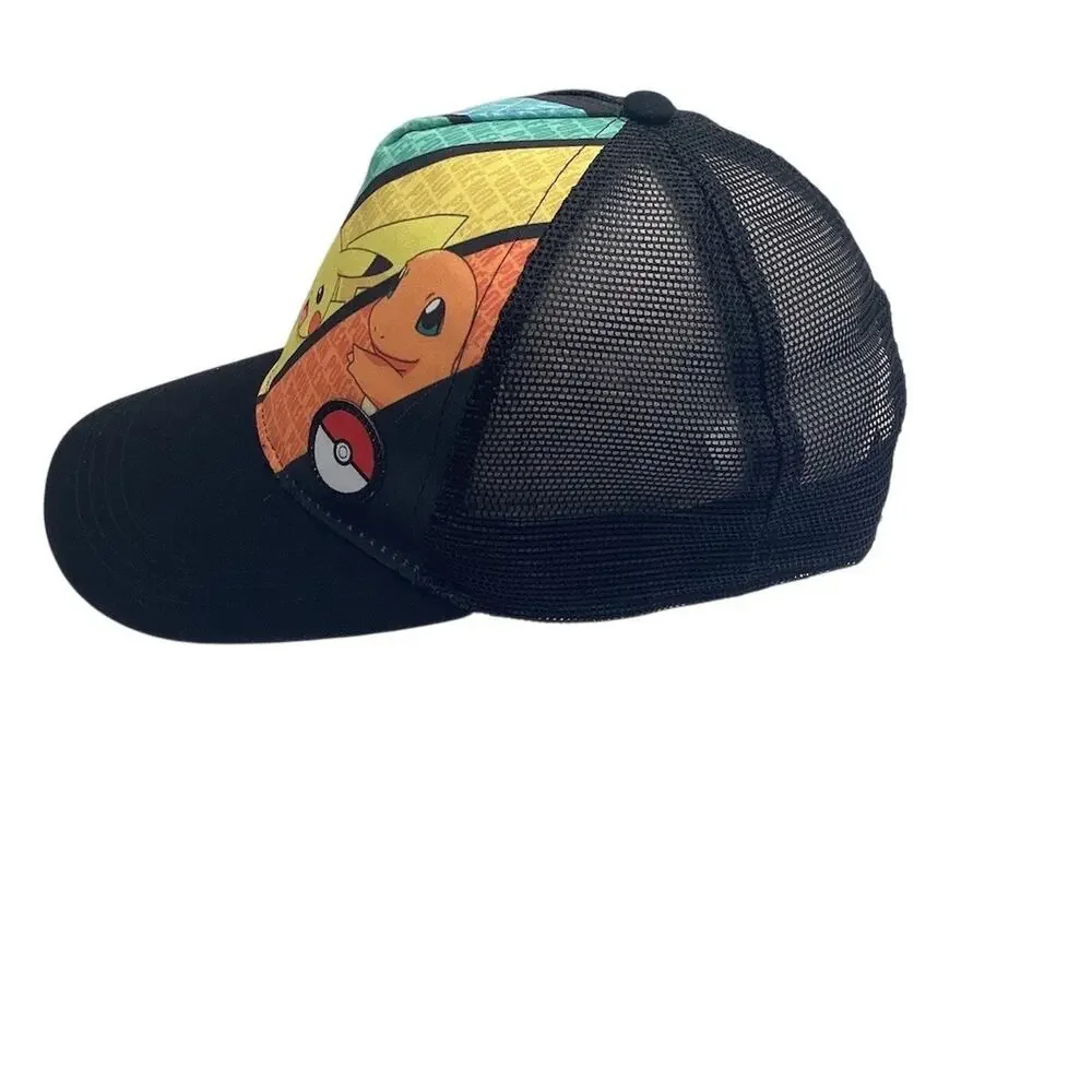 Bioworld Pokemon Youth Trucker Snapback Hat One Size Pikachu Squad‎